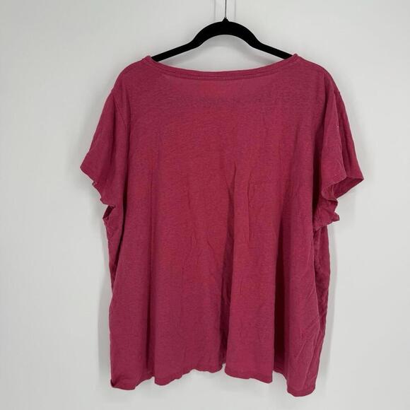 Eileen Fisher Shirt top 3x pink organic linen relaxed beachy plus office work - Picture 5 of 5